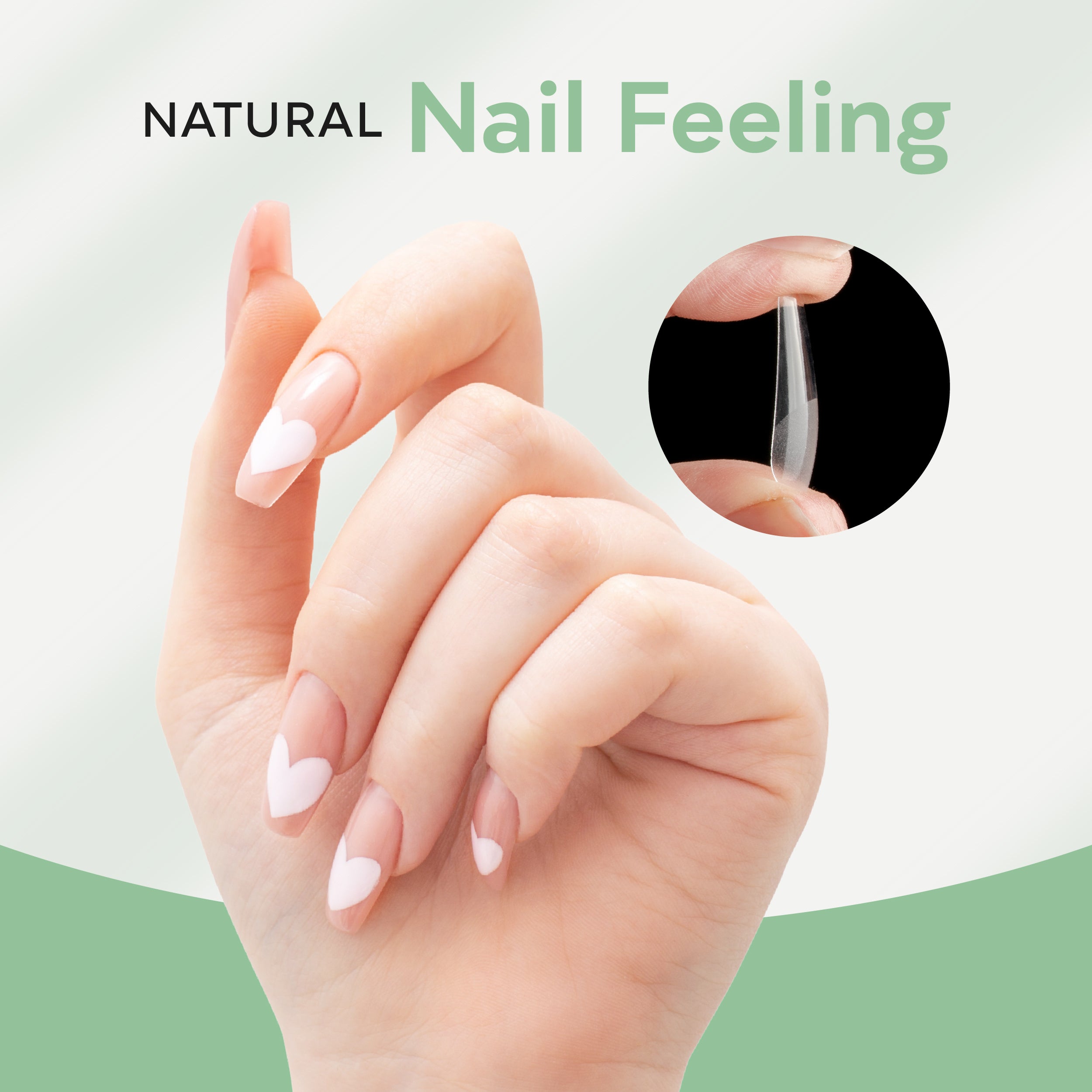 SUNUV 600 PCS Long Coffin Gel Nail Tips