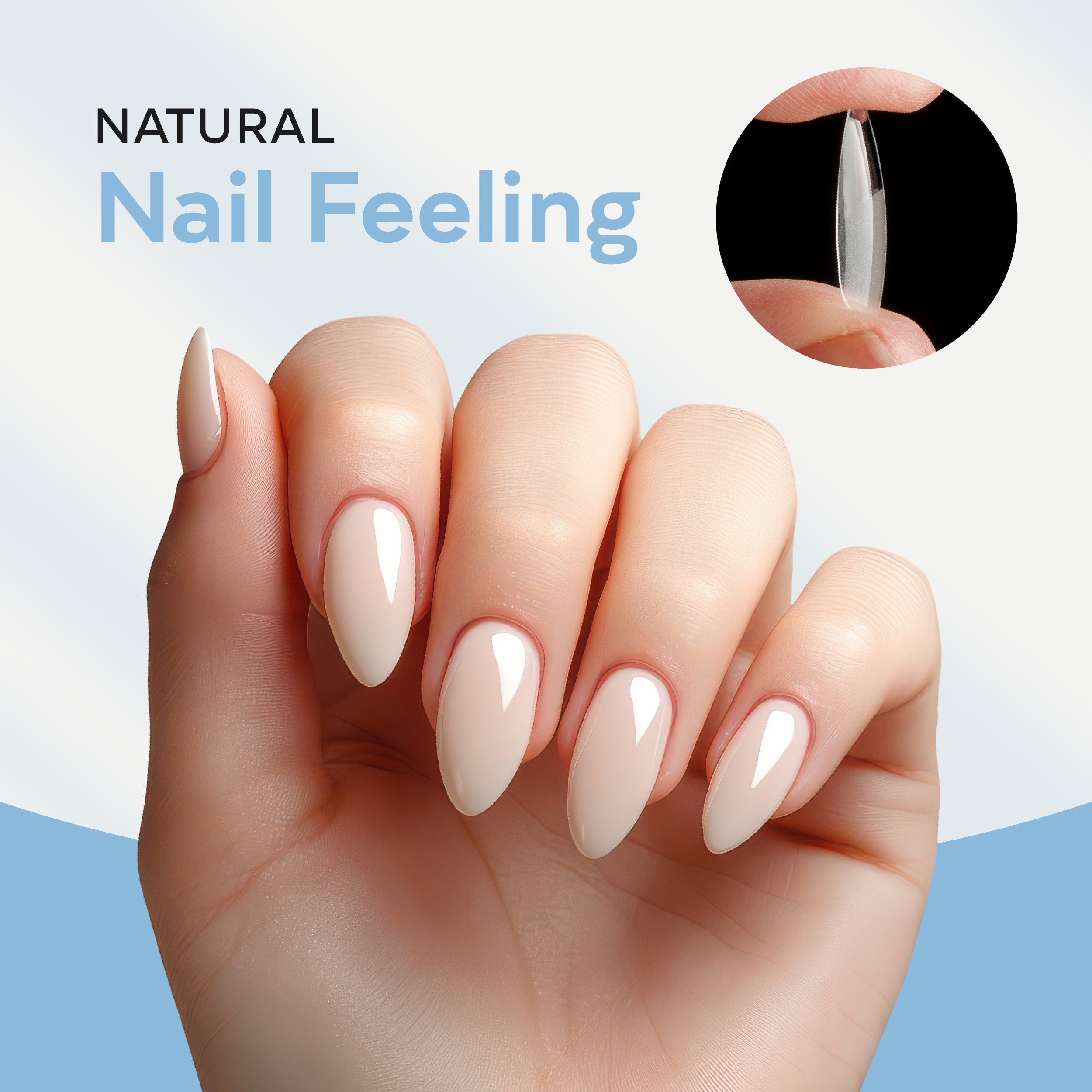 SUNUV 600 PCS Medium Almond Gel Nail Tips