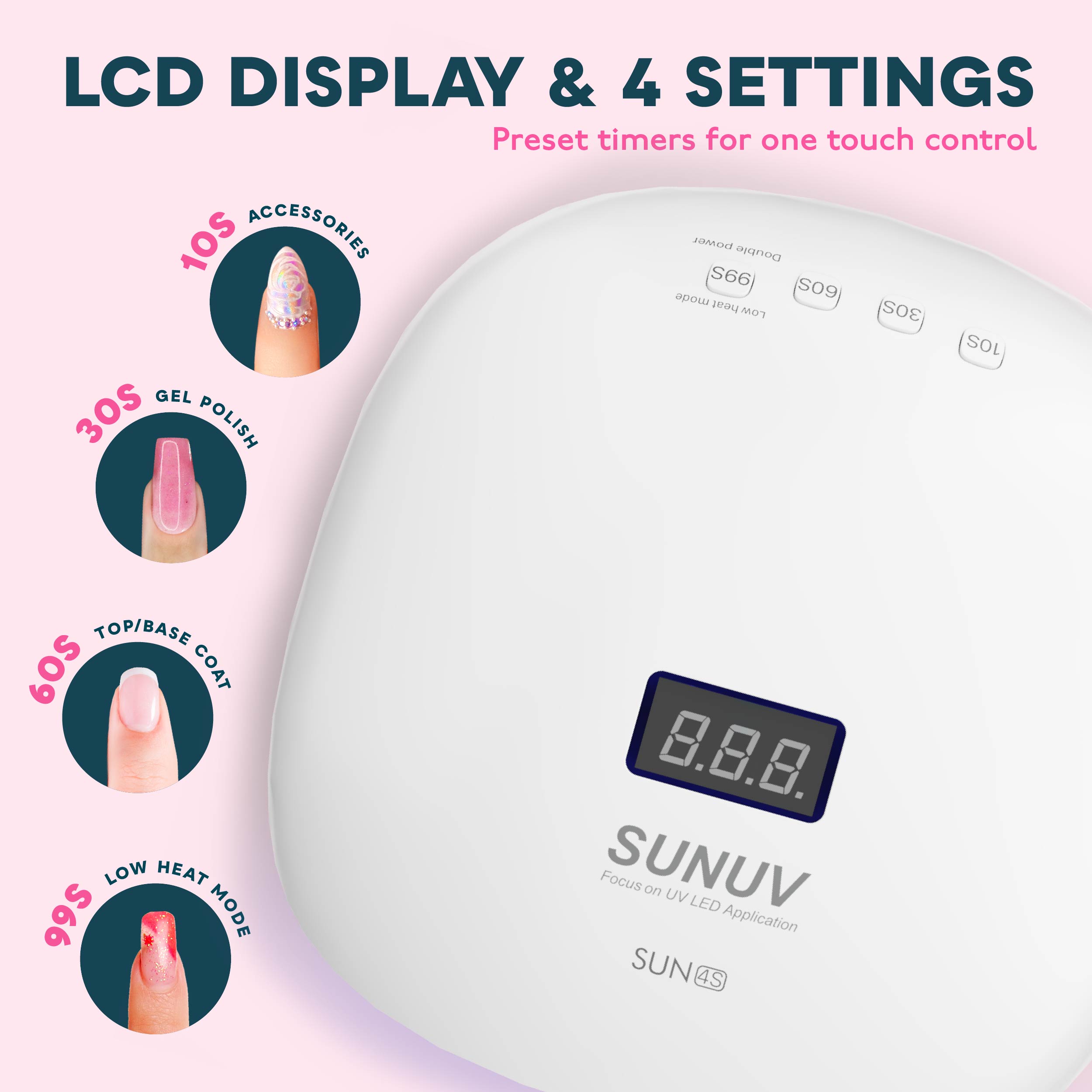 SUN4S UV LED Nail Lamp Pink