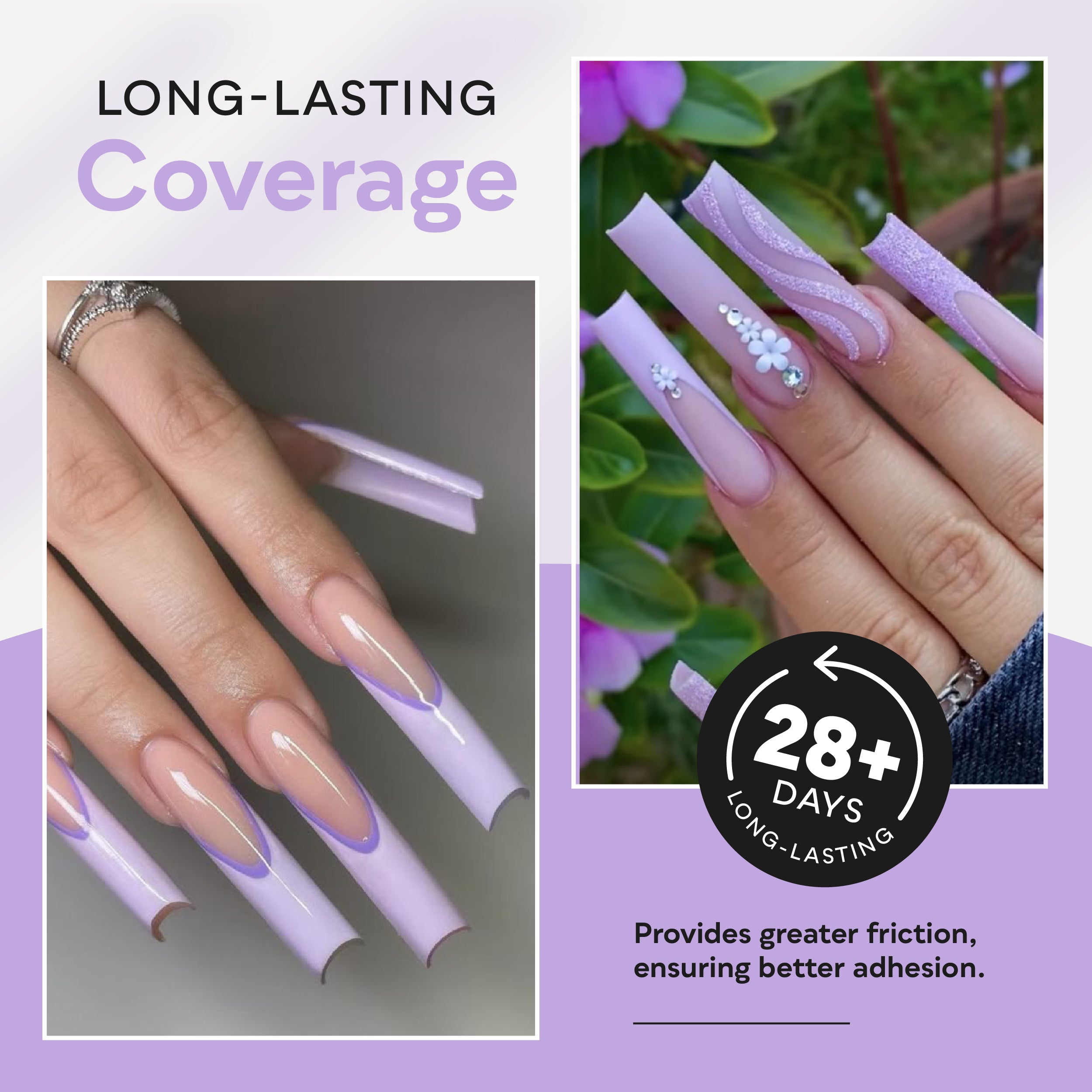 SUNUV 500 PCS Long Straight Nail Tips