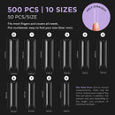 SUNUV 500 PCS Long Straight Nail Tips