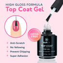 Gel Top Coat and Base Coat Set, Gel Nail Polish Kit 2 Pack, 15ml